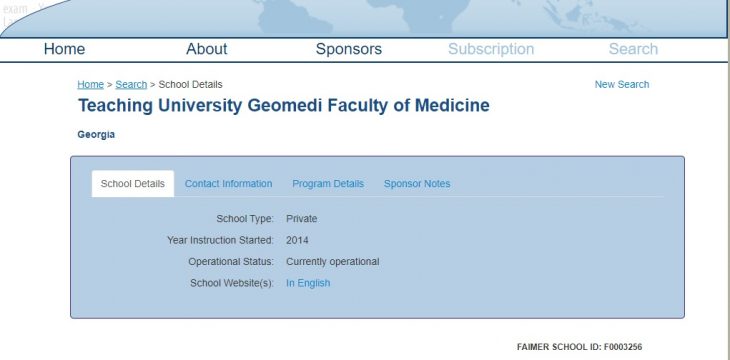 The World Directory of Medical Schools has updated information for Teaching University Geomedi